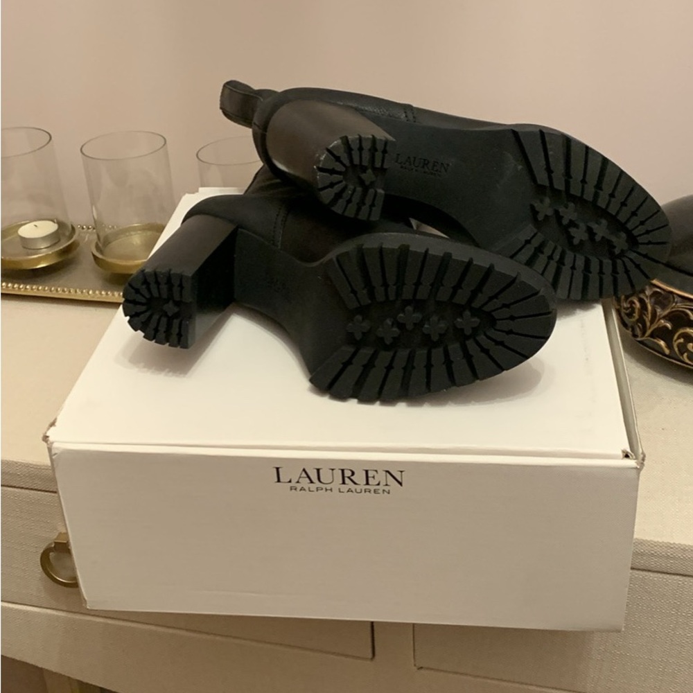 Ralph Lauren Black Heeled Boots - Picture 2 of 2